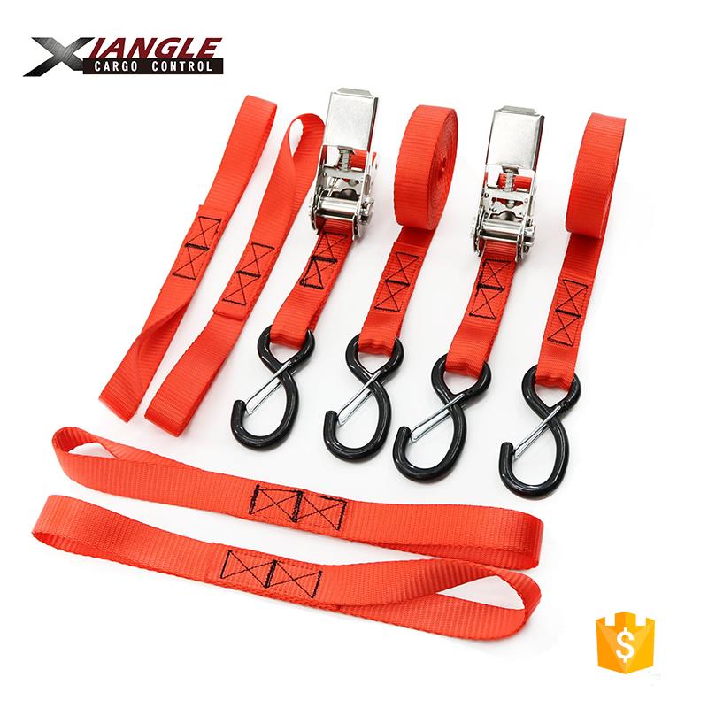 Ratchet strap set with S hook keeper