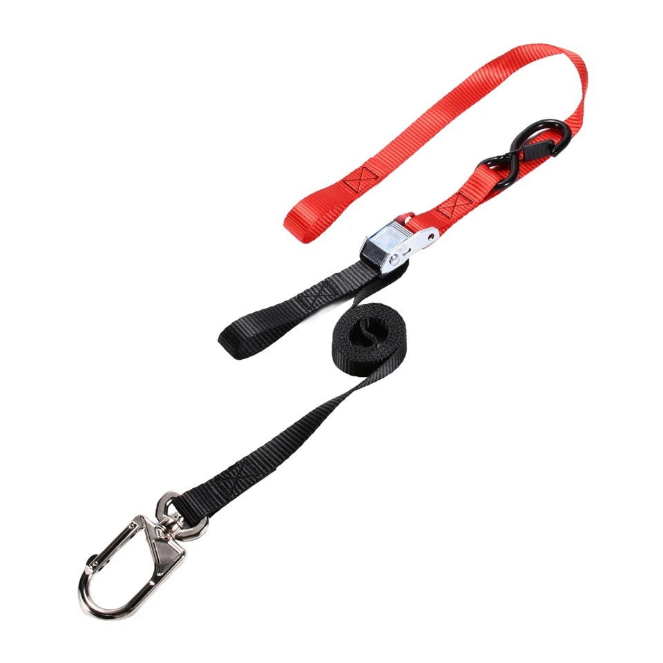 25mm 550kg Break Strength Safety Cam Buckle Tie Down Straps With Swivel Carabiner For Motorcycle, ATV