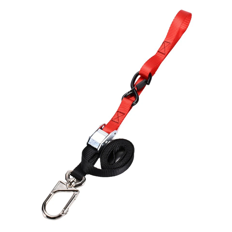 25mm 550kg Break Strength Safety Cam Buckle Tie Down Straps With Swivel Carabiner For Motorcycle, ATV