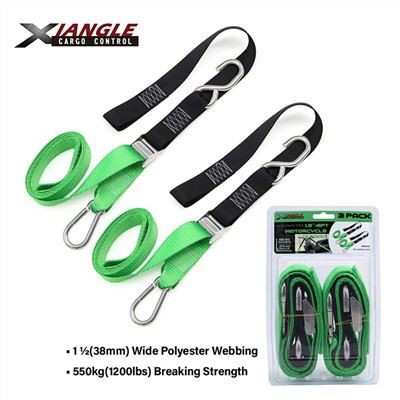 1.5'' X 6' Dur Gwrthstaen Cam Buckle Strap Gyda Hooks -2 Strapiau Beiciau Modur Pecyn